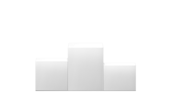 Empty white box, front view, PNG transparent.