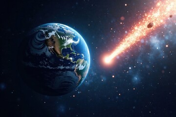 Planet Earth narrowly misses comet's trajectory, space, meteorite, orbit