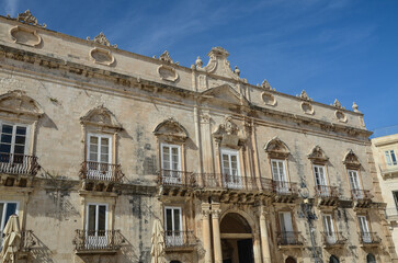 Obraz premium charming and historic buildings in Syracuse, Sicily