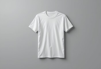 Clean White T-Shirt Mockup on Neutral Gray Backdrop for Custom Design