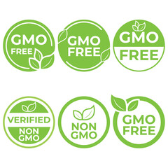 Non GMO genetically modified organism badge logo