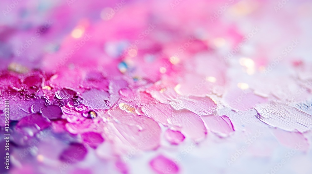 Fototapete Beautiful Abstract Texture of Pink and Purple Paint Blobs on Canvas : Generative AI