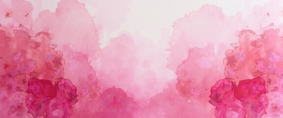 Fototapeta premium Pink Watercolor Wash Background with White Space