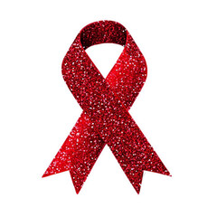 Red Glitter Ribbon Awareness Symbol Hope Support,