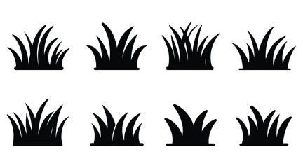 Grass Silhouettes Collection - Nature Vector Icons
