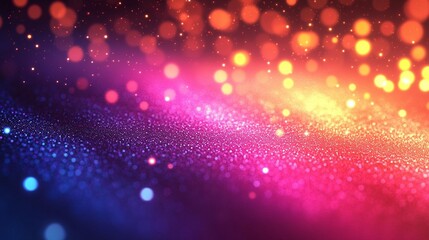 Fototapeta premium Abstract colorful glitter background with bokeh lights and vibrant hues.