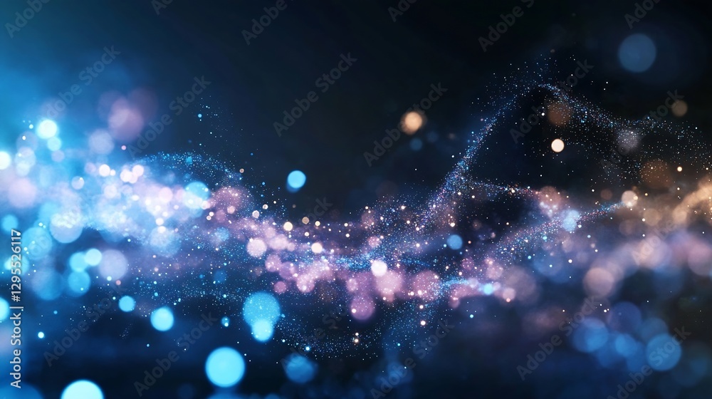 Fototapete Beautiful swirling abstract bokeh and lighting creating a dynamic and colorful background : Generative AI