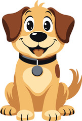 Cartoon Dog Illustration with Happy Expression