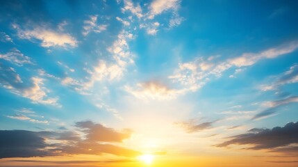 Fototapeta premium Stunning Sunrise Over the Horizon with Brilliant Colors in the Sky : Generative AI