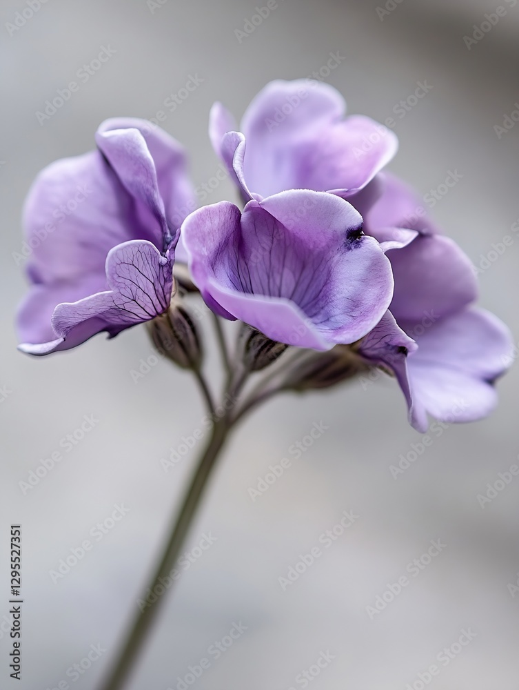 Aufkleber delicate purple flowers in soft focus against a blurry background creating a serene mood : generativ