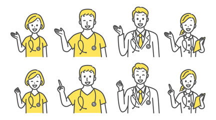 illustration set of medical staff