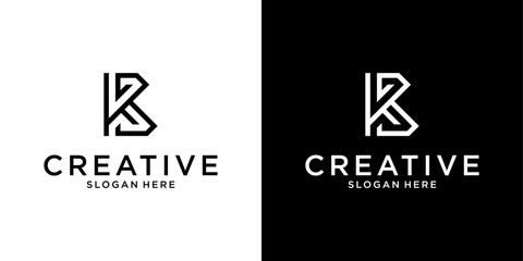 KB or BK initial letter logo design vector