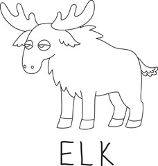 big elk with antlers with text below hand written
