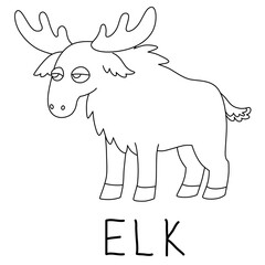 big elk with antlers with text below hand written