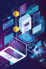 Illustration of Interactive Scanning Software and Digital Conversion Process