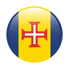 Obraz premium Madeira flag circle icon vector illustration design