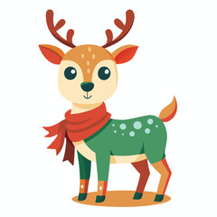 cute reindeer on white vector 