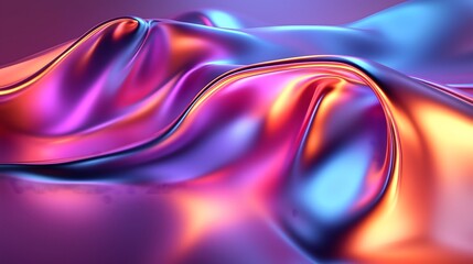 A 3D-rendered background featuring fluid, abstract liquid waves in vibrant neon colors, ultra-detailed reflections, high contrast, cinematic lighting, hyper-realistic, smooth curves,