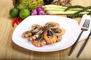 Boiled big tiger fresh shrimp