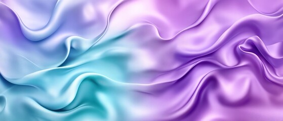 Fototapeta premium Colorful silk fabric waves in soft light background