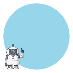 ロボットのキャラクター コピースペース(ブルー)