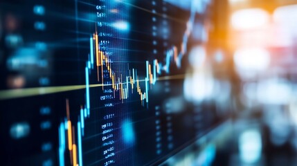 Dynamic financial market trends visualized through a detailed stock chart background technology : Generative AI