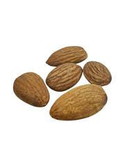 Roasted almonds with a transparent background