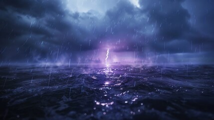 The abstract nature of a lightning storm is mesmerizing. Dark clouds and rain create a powerful scene.