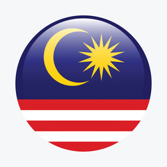 Fototapeta premium Malaysia flag circle icon vector illustration design