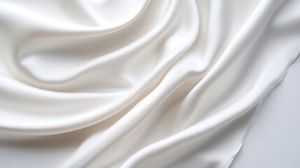Elegant flowing white silk fabric draped gracefully in soft natural light : Generative AI