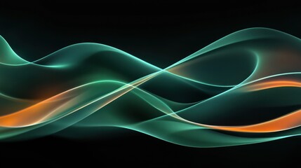 Fototapeta premium Abstract Teal And Orange Wave Design