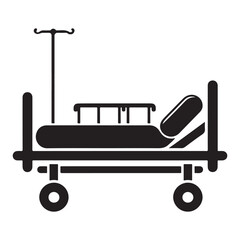 Hospital Bed Silhouette Illustration Healthcare and Medical Designs