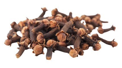 Obraz premium Pile of dried cloves forming a small mound on transparent background