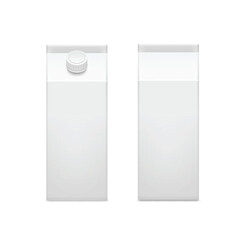 Blank Milk Carton Packaging Mockup. Vector