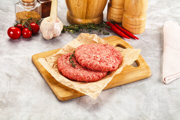 Raw beef minced meat cutlet