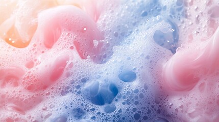 Fototapeta premium Abstract pastel pink and blue foam texture.