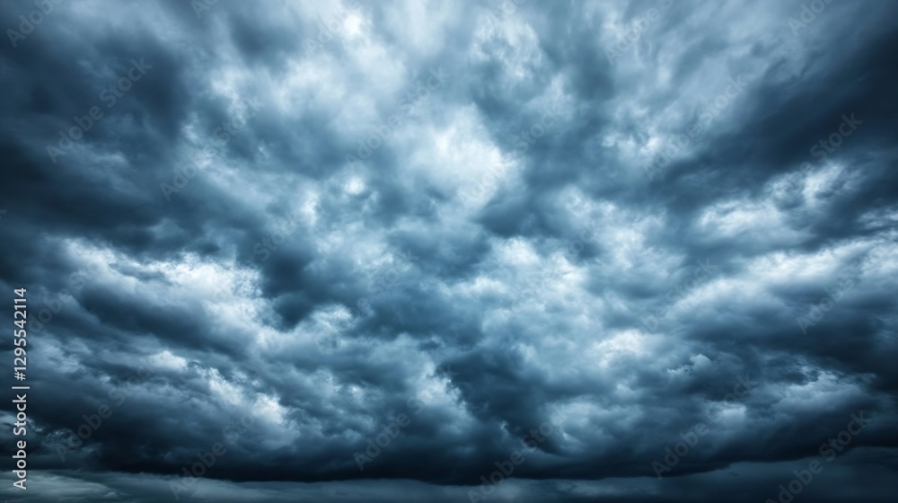Poster dramatic dark clouds overcast view captured in stormy sky : generative ai