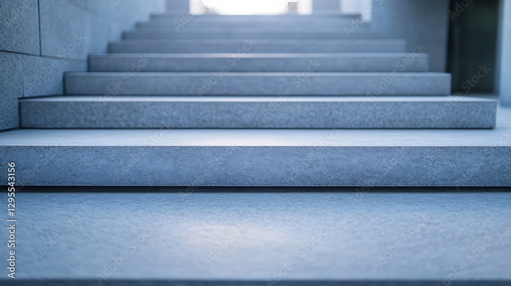 Poster Modern Architectural Design Featuring Minimalist Staircase Leading to Bright Open Space : Generative AI