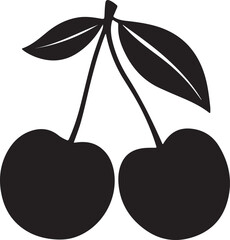 Cherry Silhouette Vector Illustration
