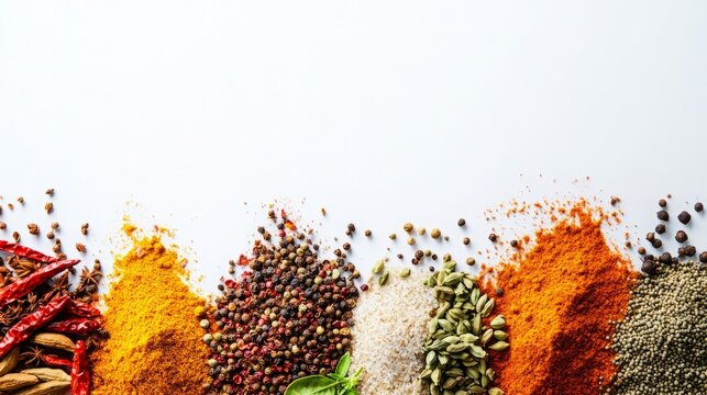 banner materials, posters, and materials for making presentations. spice powder with white back for text space