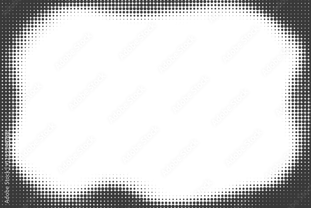 Poster halftone pattern dotted background. abstract vector gradient border for poster and banner. retro spl