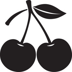 Cherry Silhouette Vector Illustration
