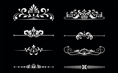 Vintage set. Floral elements for design monograms, invitations, frames, menus and labels. Graphic design of the website, cafes, boutiques, hotels, wedding invitations.