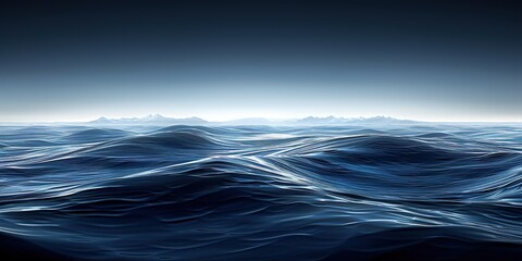 Fototapeta premium A minimalist art piece focusing on the simplicity and beauty of deep sea currents, 