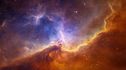 Fototapeta premium An abstract display of nebulous space matter and distant stars