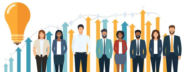 Skill development leadership excellence professional growth flat design illustration