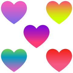 ハートアイコン・グラデーション・ベクターイラスト・バリエーション・イラスト