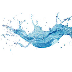 Water Splashing in Mid-Air Isolated on Transparent Background