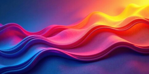 Fototapeta premium Vibrant colors merge in smooth transition with wavy lines and rounded edges, wave pattern, abstract art, colorful background