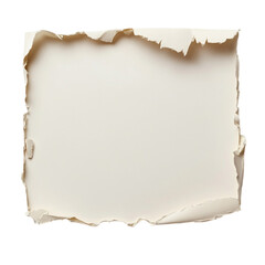 Torn Paper Frame Blank Center Beige Background,